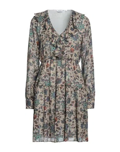 Caliban Woman Mini Dress Khaki Size 4 Viscose, Wool In Beige