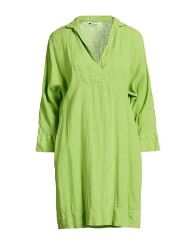 Caliban Woman Mini Dress Lime Green Size 4 Linen
