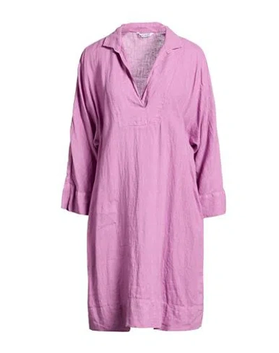 Caliban Woman Mini Dress Mauve Size 12 Linen In Purple