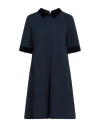 Caliban Woman Mini Dress Navy Size 10 Viscose, Nylon, Elastane, Polyester In Blue