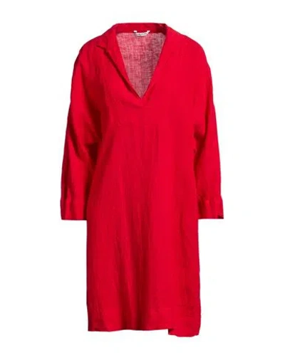 Caliban Woman Mini Dress Red Size 14 Linen