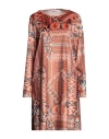 Caliban Woman Mini Dress Rust Size 8 Polyester, Elastane In Red