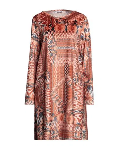Caliban Woman Mini Dress Rust Size 8 Polyester, Elastane In Red