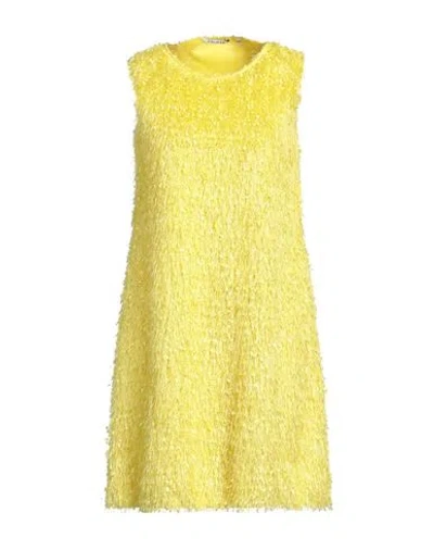 Caliban Woman Mini Dress Yellow Size 8 Polyester