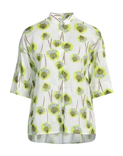 Caliban Woman Shirt Lime Green Size 2 Cotton, Elastane