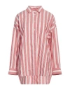 Caliban Woman Shirt Antique Rose Size 8 Cotton, Linen In Pink