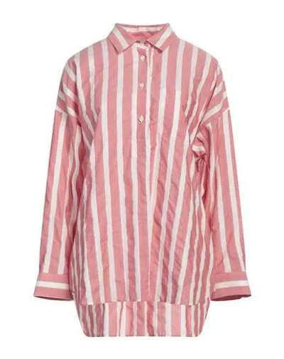 Caliban Woman Shirt Antique Rose Size 8 Cotton, Linen In Pink