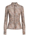 Caliban Woman Shirt Beige Size 12 Modal, Wool In Beige