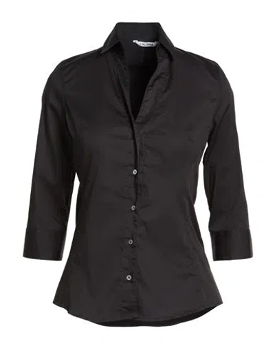 Caliban Woman Shirt Black Size 10 Cotton, Polyamide, Elastane In Multi