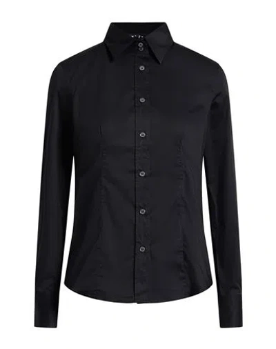 CALIBAN CALIBAN WOMAN SHIRT BLACK SIZE 14 COTTON, POLYAMIDE, ELASTANE