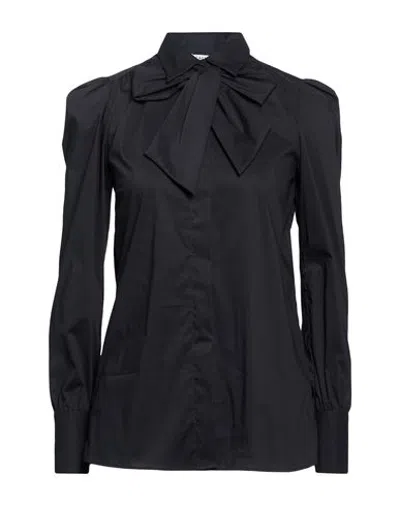 Caliban Woman Shirt Black Size 4 Cotton, Polyamide, Elastane In Gold