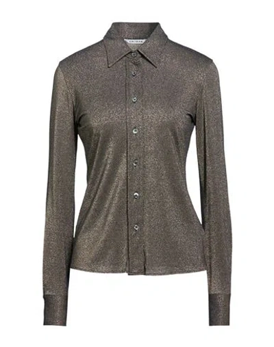 Caliban Woman Shirt Black Size 4 Viscose, Metallic Polyester, Polyamide, Elastane In Gray