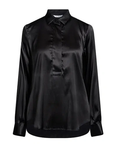 Caliban Woman Shirt Black Size 8 Silk, Elastane