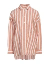 Caliban Woman Shirt Blush Size 8 Cotton, Linen In Pink