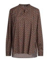 Caliban Woman Shirt Brown Size 4 Cotton, Elastane In Brown