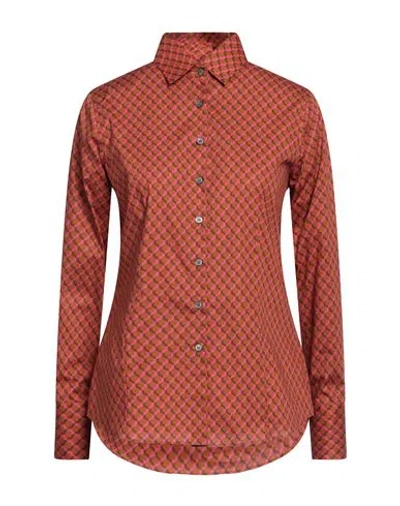 Caliban Woman Shirt Brown Size 4 Polyester, Elastane