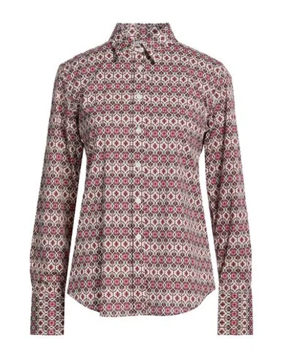 Caliban Woman Shirt Burgundy Size 10 Cotton, Elastane In Red