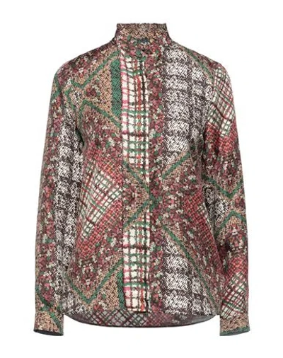 Caliban Woman Shirt Dark Brown Size 10 Silk