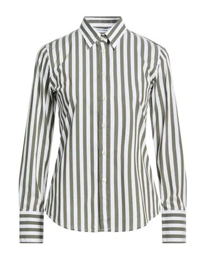 Caliban Woman Shirt Dark Green Size 10 Cotton, Polyamide, Elastane In Multi