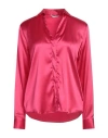 Caliban Woman Shirt Fuchsia Size 8 Silk, Elastane In Pink