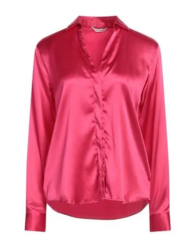 Caliban Woman Shirt Fuchsia Size 8 Silk, Elastane In Pink