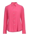Caliban Woman Shirt Fuchsia Size 6 Silk, Elastane In Pink