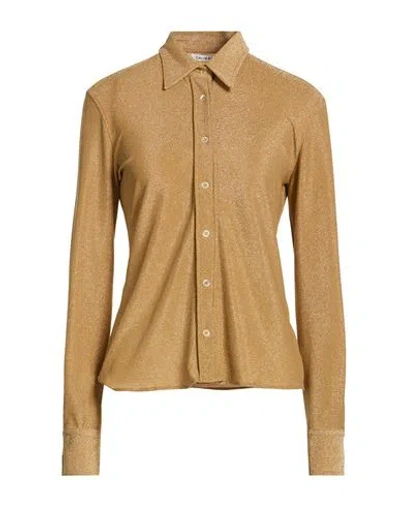 Caliban Woman Shirt Gold Size 8 Polyamide, Metallic Polyester, Elastane In Brown