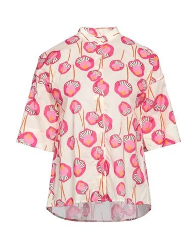 Caliban Woman Shirt Ivory Size 6 Cotton, Elastane In White