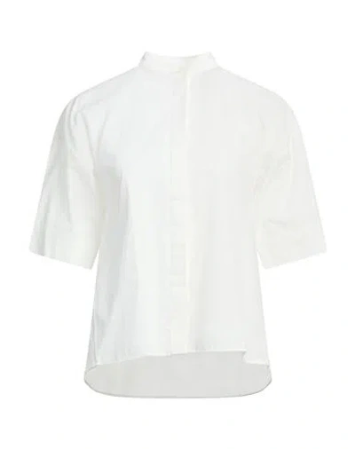 Caliban Woman Shirt Ivory Size 6 Cotton In White