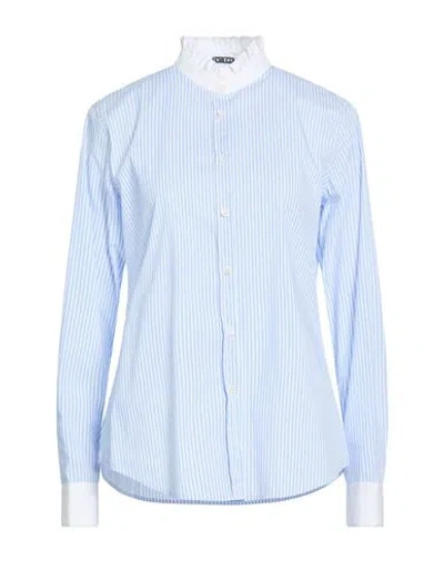 Caliban Woman Shirt Light Blue Size 6 Cotton, Polyamide, Elastane