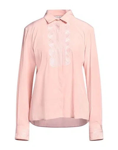 Caliban Woman Shirt Light Pink Size 6 Silk, Elastane