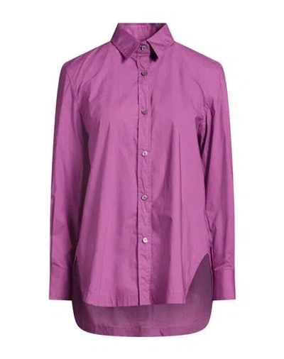 Caliban Woman Shirt Mauve Size 6 Cotton, Elastane In Purple