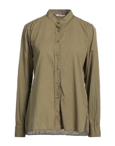 Caliban Woman Shirt Military Green Size 12 Cotton