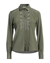 Caliban Woman Shirt Military Green Size 4 Silk, Elastane