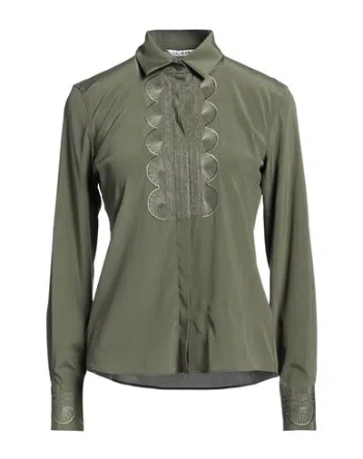 Caliban Woman Shirt Military Green Size 6 Silk, Elastane