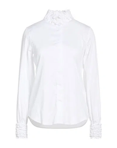 Caliban Woman Shirt Off White Size 4 Cotton, Polyamide, Elastane