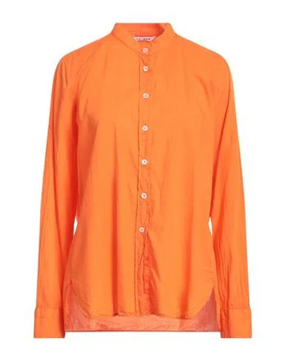 Caliban Woman Shirt Orange Size 10 Cotton