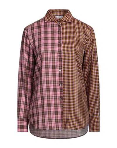 Caliban Woman Shirt Pink Size 4 Cotton, Tencel