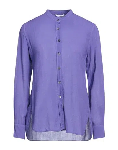 Caliban Woman Shirt Purple Size 4 Viscose, Wool