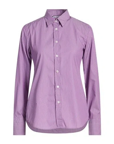 Caliban Woman Shirt Purple Size 6 Cotton, Polyamide, Elastane