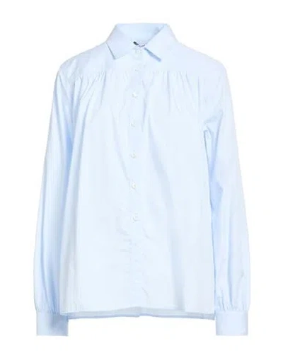 Caliban Woman Shirt Sky Blue Size 10 Cotton