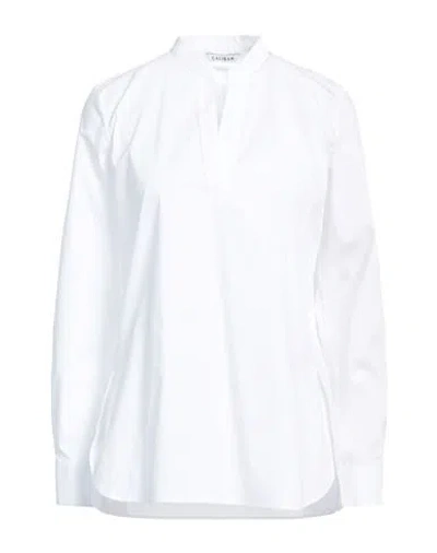 Caliban Woman Top White Size 4 Cotton, Polyamide, Elastane In White