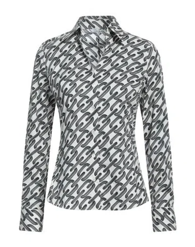 Caliban Woman Shirt White Size 8 Cotton, Elastane