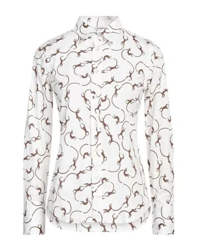 Caliban Woman Shirt White Size 8 Cotton, Elastane