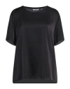 Caliban Woman Top Black Size 12 Silk, Elastane