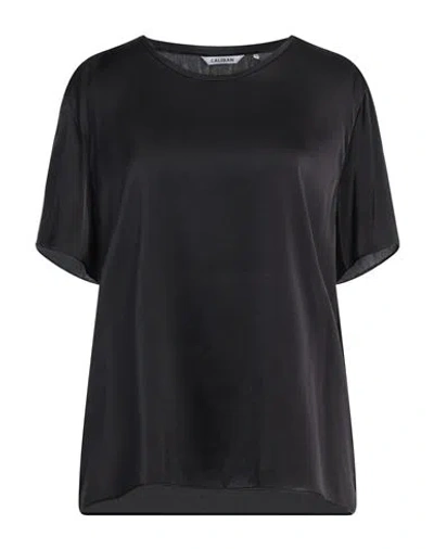 Caliban Woman Top Black Size 12 Silk, Elastane In Black
