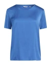 Caliban Woman Top Blue Size 6 Silk, Elastane In Blue