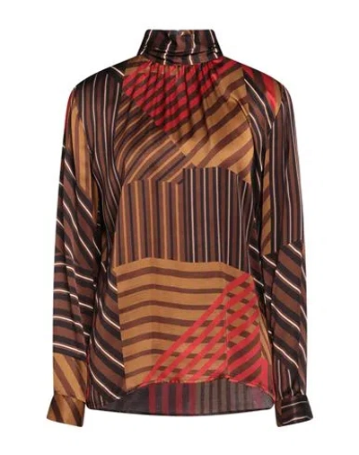 Caliban Woman Blouse Brown Size 6 Viscose