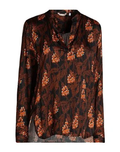 Caliban Woman Top Brown Size 8 Viscose, Silk, Elastane
