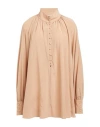 Caliban Woman Top Camel Size 8 Silk, Elastane In Camel